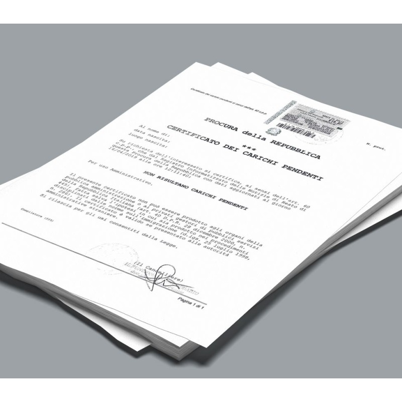 Certificato Carichi Pendenti