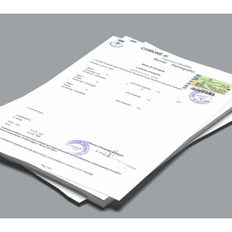 Certificato Stato di Famiglia