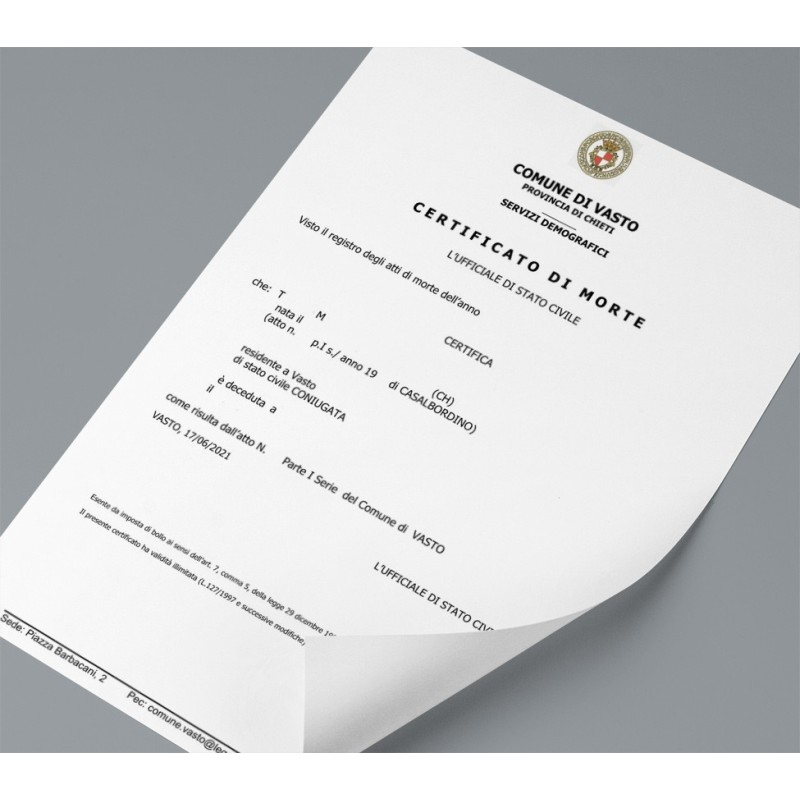 Copia Atto di Morte Copia Atto di Morte