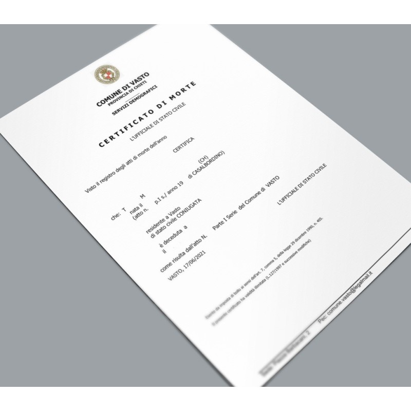 Certificato di Morte