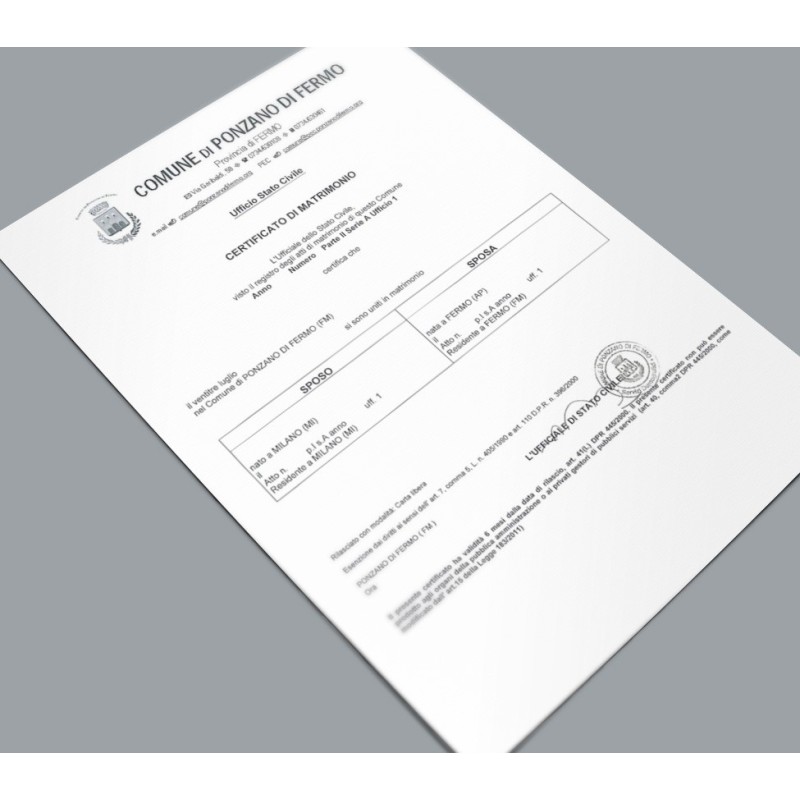 Copia Atto di Matrimonio