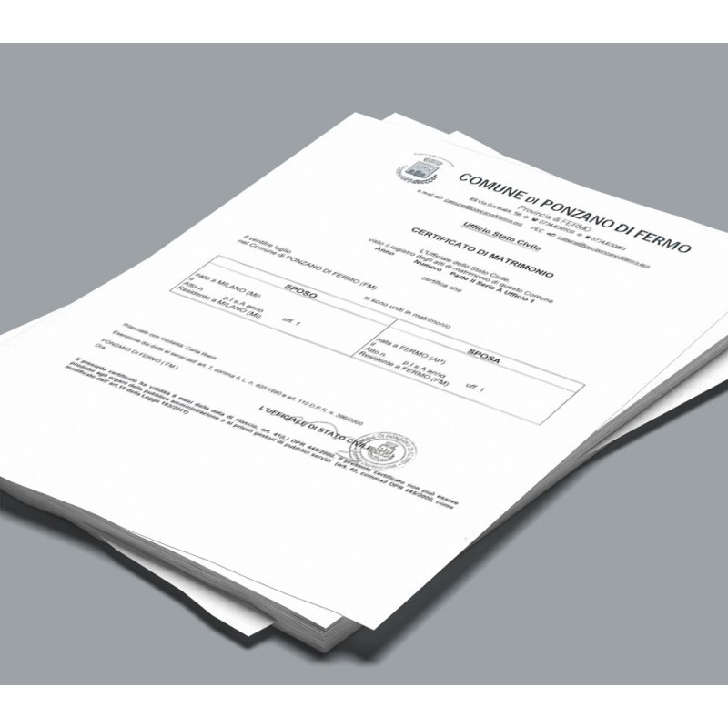 Certificato di Matrimonio Certificato di Matrimonio