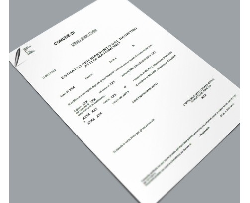 Estratto Atto di Matrimonio