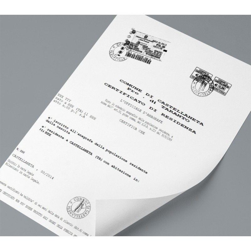 Certificato di Residenza Certificato di Residenza